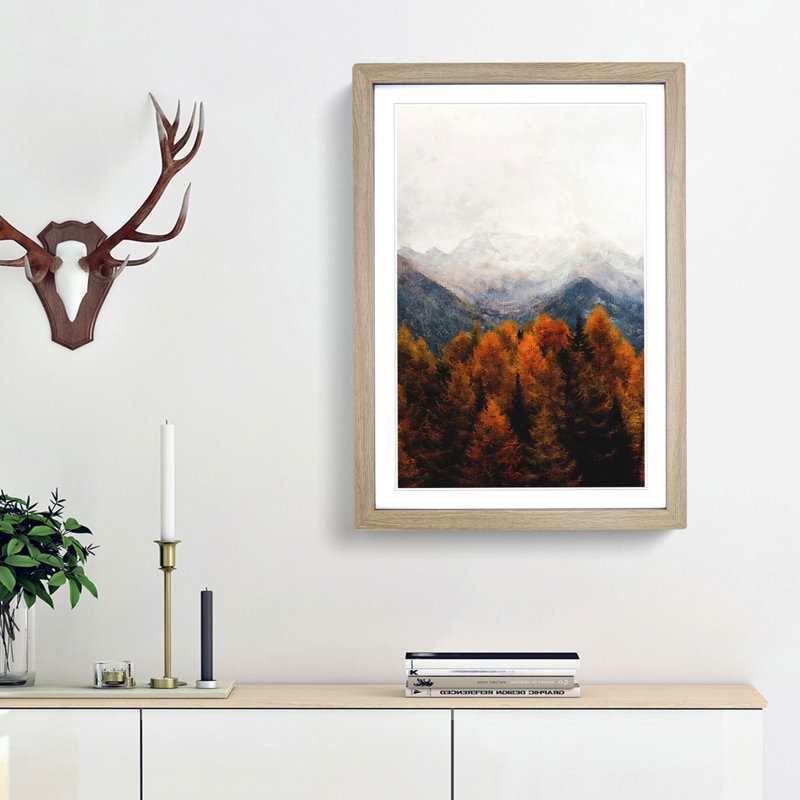 The Alps in Italy - Picture Frame Graphic Art Print, Oak Framed, 45cm H x 33cm W x 2cm D