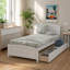 Lit plateforme simple avec deux tiroirs, blanc