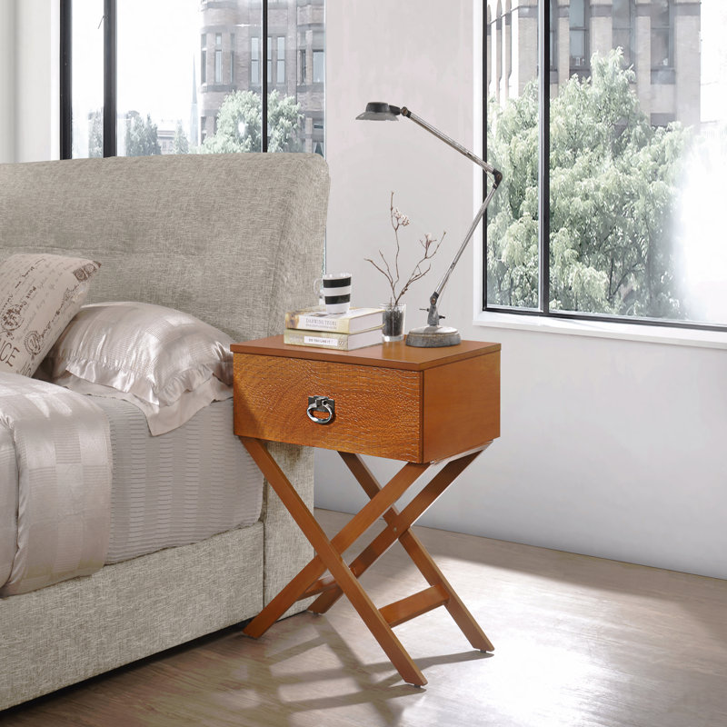 Contemporary Nightstand, Brown