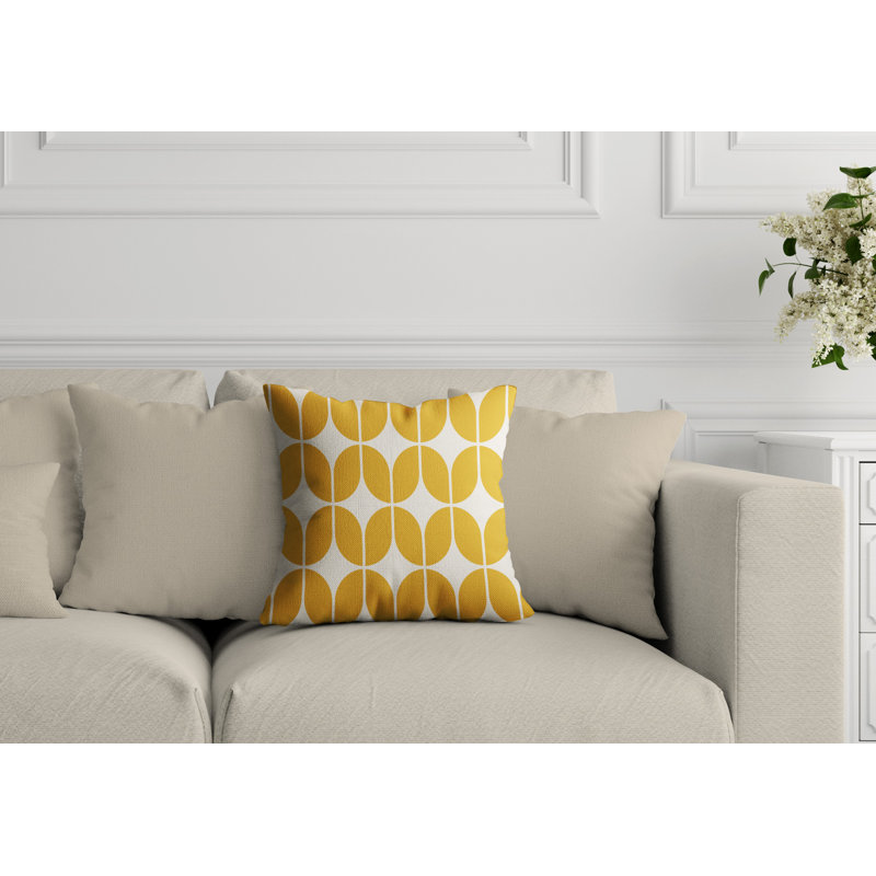 Housse et insert de coussin extérieur d'extérieur, Jaune, 19 po x 19 po, Carré