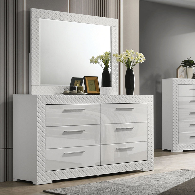 Commode 6 tiroirs avec miroir Deaphin