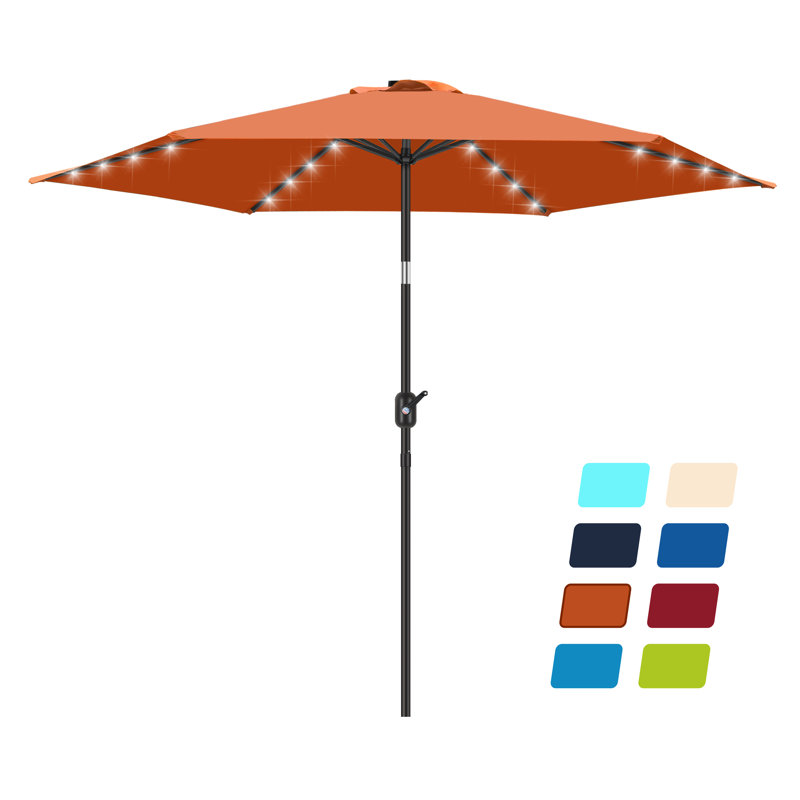 Parasol de marché lumineux Boxwell, Rouge corail, H 98,4 po x l 90 po x P 90 po
