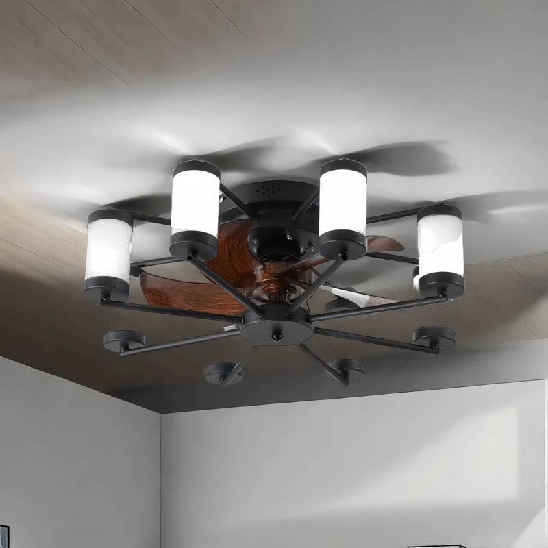 Confort élégant, économies tout au long de l'année: ventilateur de plafond à profil bas avec télécommande et 5 ampoules DEL