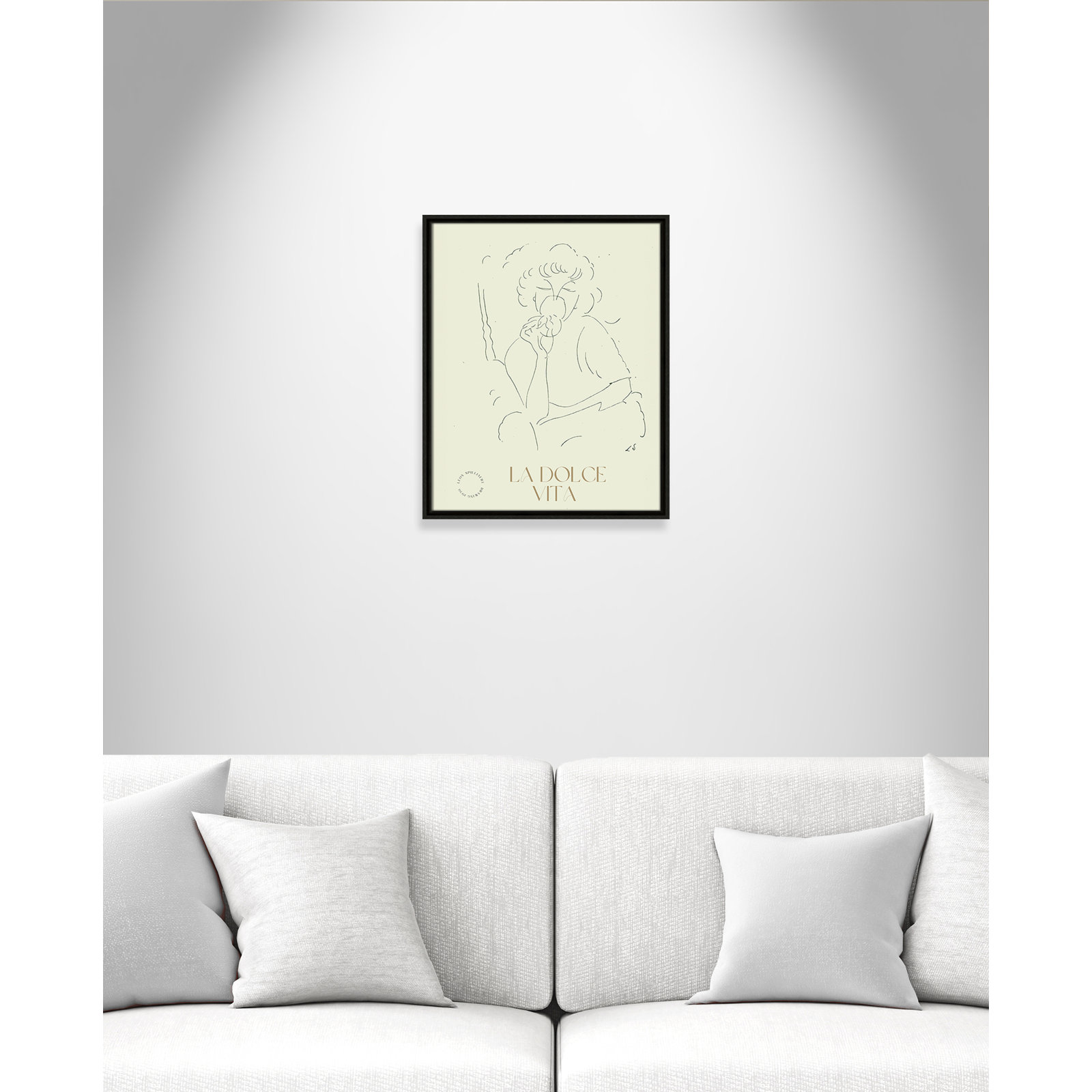 Dottie "La Dolce Vita" Print, 21.5" H x 17.5" W, Espresso