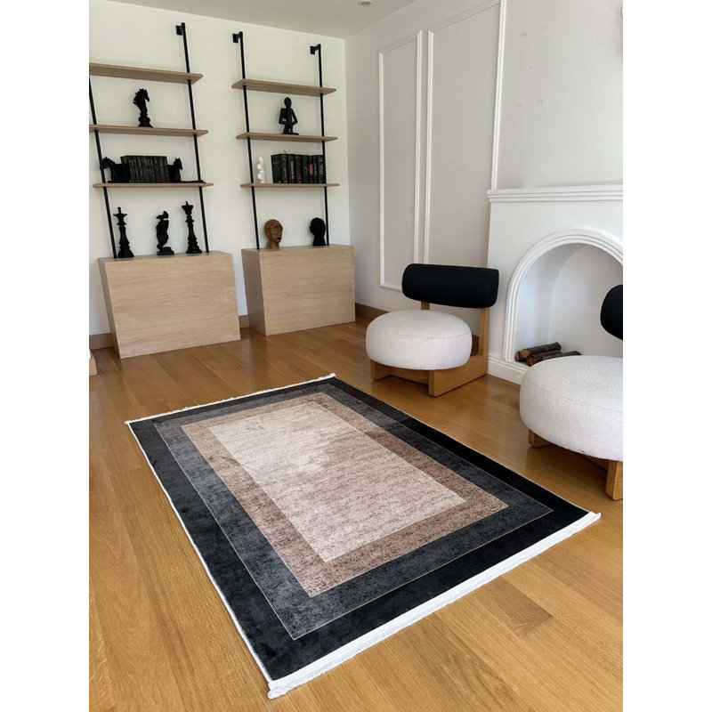 Tapis en coton avec envers antidérapant Lanney, Rectangle 2 pi 7 po x 8 pi 2 po