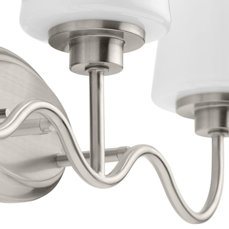 Éclairage pour salle de bain contemporain en nickel brossé 3 lumières avec 25 po Avec Avec, Nickel brossé