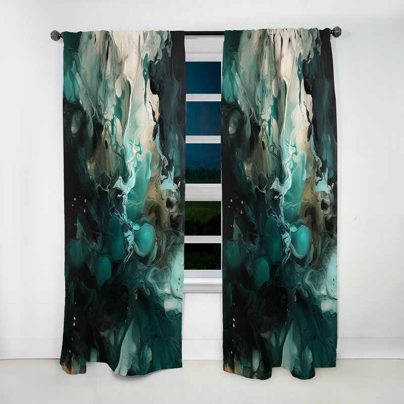 Mitford - Rideau abstrait - Velours obscurcissant - Velours obscurcissant - 1 panneau, L 52 po x L 63 po