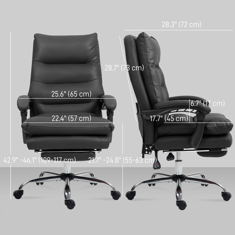Microfibre Vibration Massage Office Chair, Black, Black