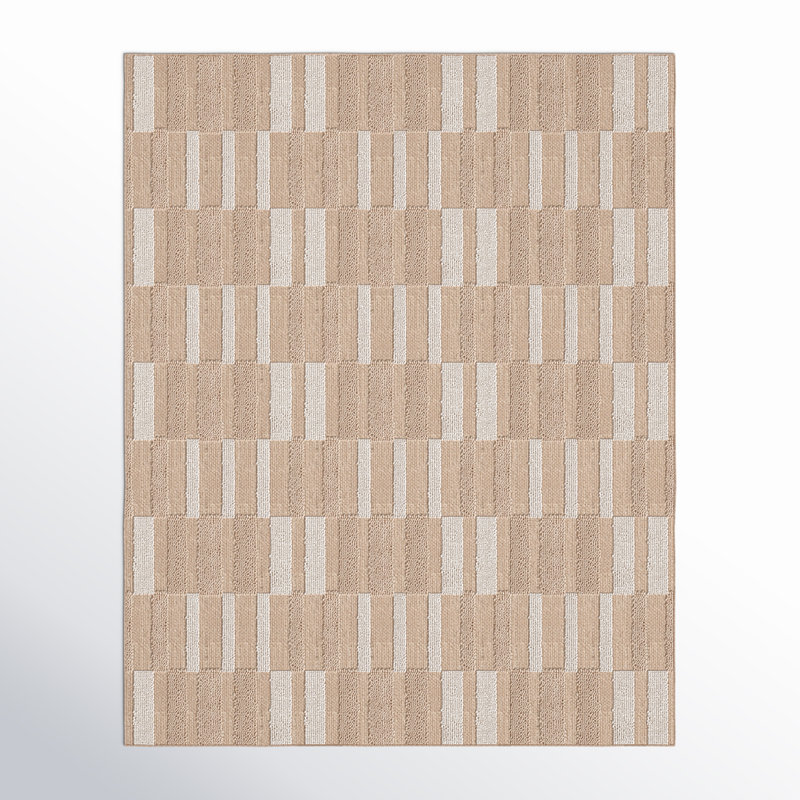 Briac Polypropylene Beige Indoor/Outdoor Rug, Rectangle 7'10" x 9'10"
