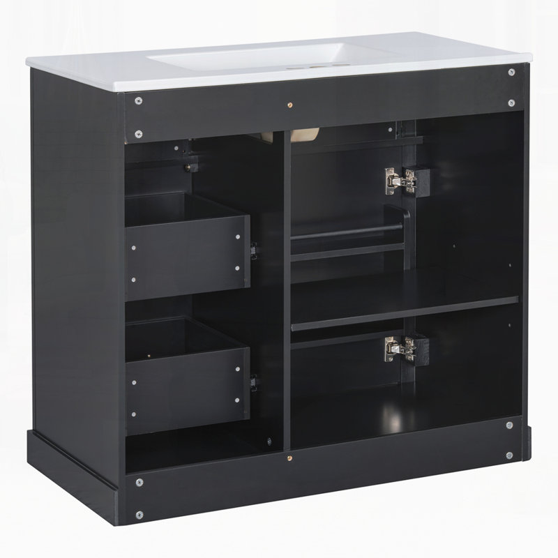 Meuble-lavabo 36 po avec lavabo, Noir