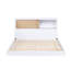 Tête de lit pour lit double bibliothèque avec finition blanche - sans fondation, chambre de jeunes, chambre de rangement et couleurs naturelles, fondation-254075539