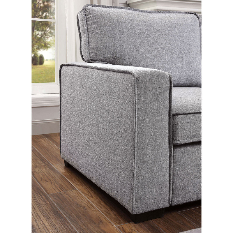 Boize 2 - Piece Upholstered Sectional, Light Gray Polyester Blend