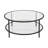 Sivil 36" Wide Round Coffee Table with Glass Top in Blackened Bronze-1958594351