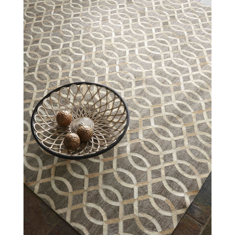 Berlin Cowhide Geometric Area Rug, Rectangle 12' x 15'