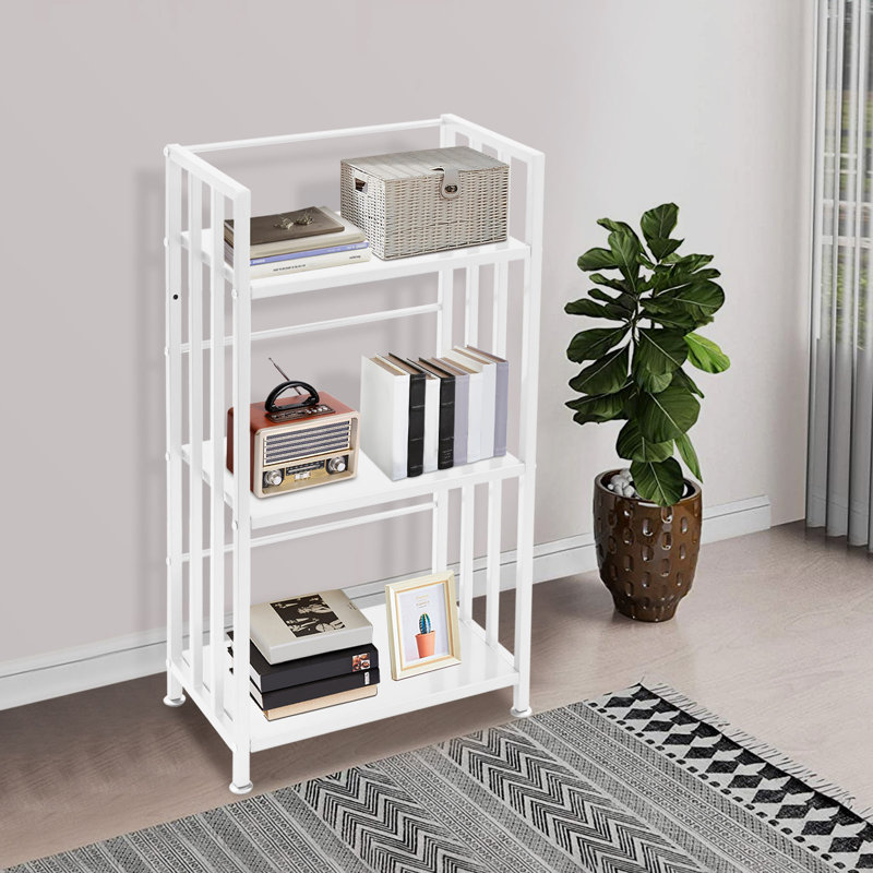 Bibliothèque sur pied à 3 niveaux, bibliothèque ouverte, présentoir, Naturel
