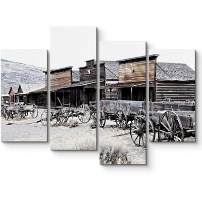 Ensemble de 4 pièces d'architecture, architecture, construction, Wild West, Texas