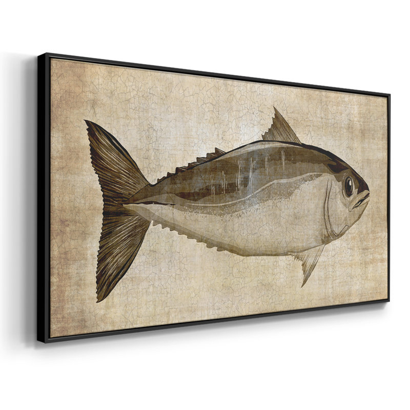 Big Catch I - Toile tendue avec châssis encadré - Prêt à accrocher, Noir, H 21 po x l 41 po