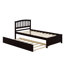 Lit plateforme simple en bois avec lit gigogne-211628361