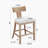 27" Counter Stools Set of 2, Upholstered Counter Height Bar Stools with Solid Rubber Wood Frame, Backrest, Footrest, Armless Barstools for Home Bar, Kitchen Counter-344875829