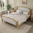 French Country Tufted Headboard Bed with Solid Pine Wood-116844576-116844579