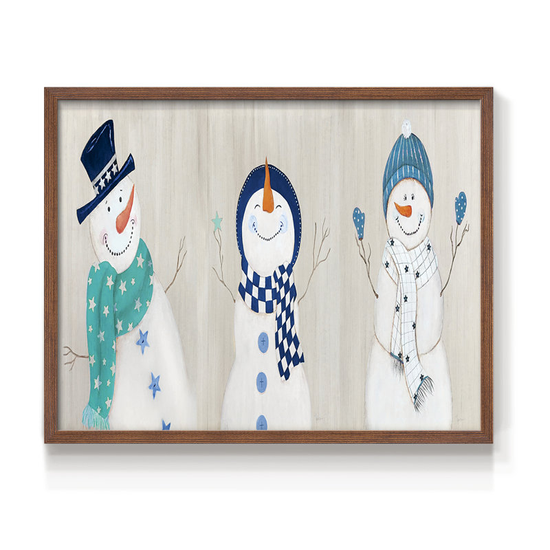 Amis de Noël - reproduction encadrée - réarmable, Noyer, H 22 po x l 28 po