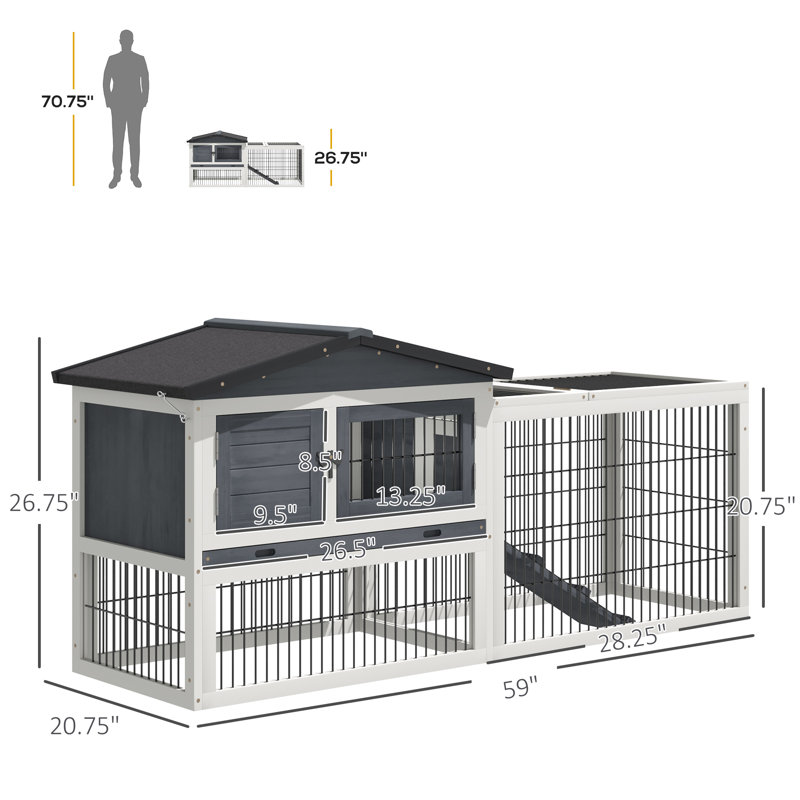 Cage à petits animaux avec rampe Macfarlane, Gris