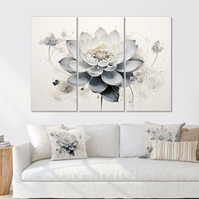 Serenity Blossum Blue Lotus - lot d'art mural lotus