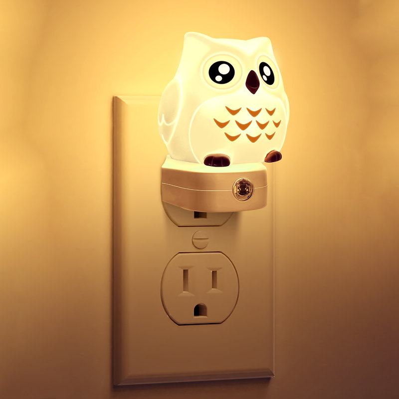 Owl Shape Plug-In RGB Night Light With Gradient And Memory