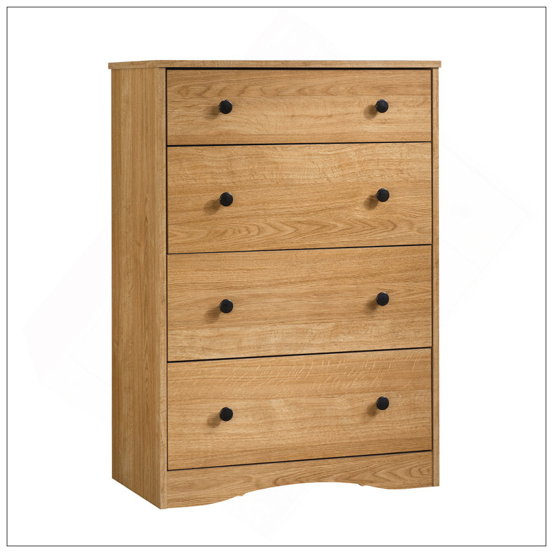 Commode 4 tiroirs, finition brune