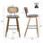 26" Modern Upholstered Low Back Rattan Wood Counter Height Stool-94718924-94718928-91870241