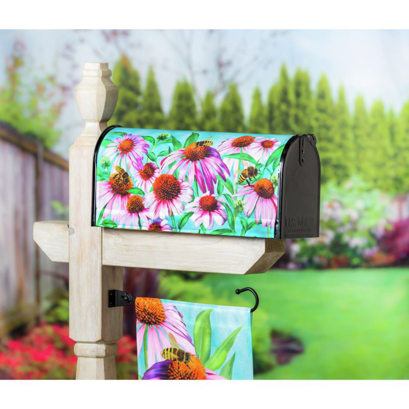 Housse pour boîte aux lettres abeilles et coneflowers