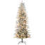 Arbre de Noël artificiel 7,5 pi avec 7,5 branches de neige floquées, 350 lumières claires jaunes chaudes, ouverture automatique, ampoule supplémentaire