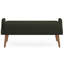 Banc de salon moderne, fabriqué en tissu bouclé, avec coussin moelleux, accoudoirs géométriques irréguliers et pieds en bois de caoutchouc, convient aux salons, aux chambres et aux entrées-127997849