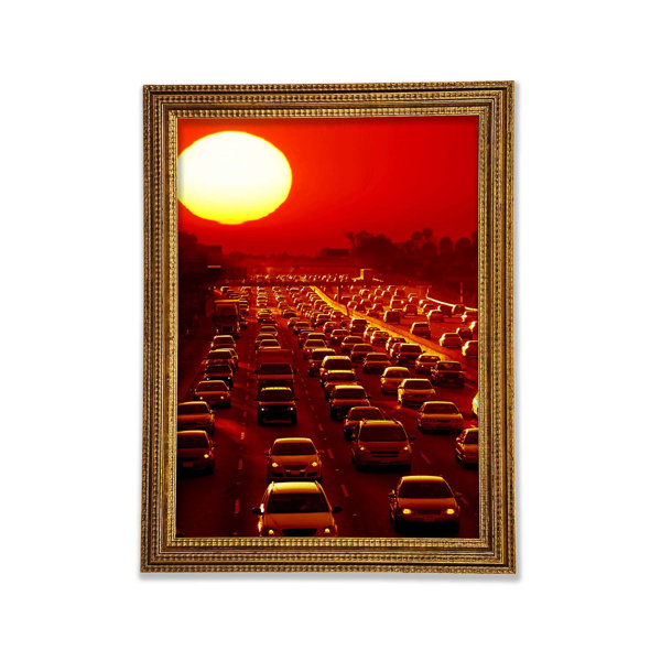 Ebern Designs Los Angeles Highway Sun Blaze - Single Picture Frame Art ...