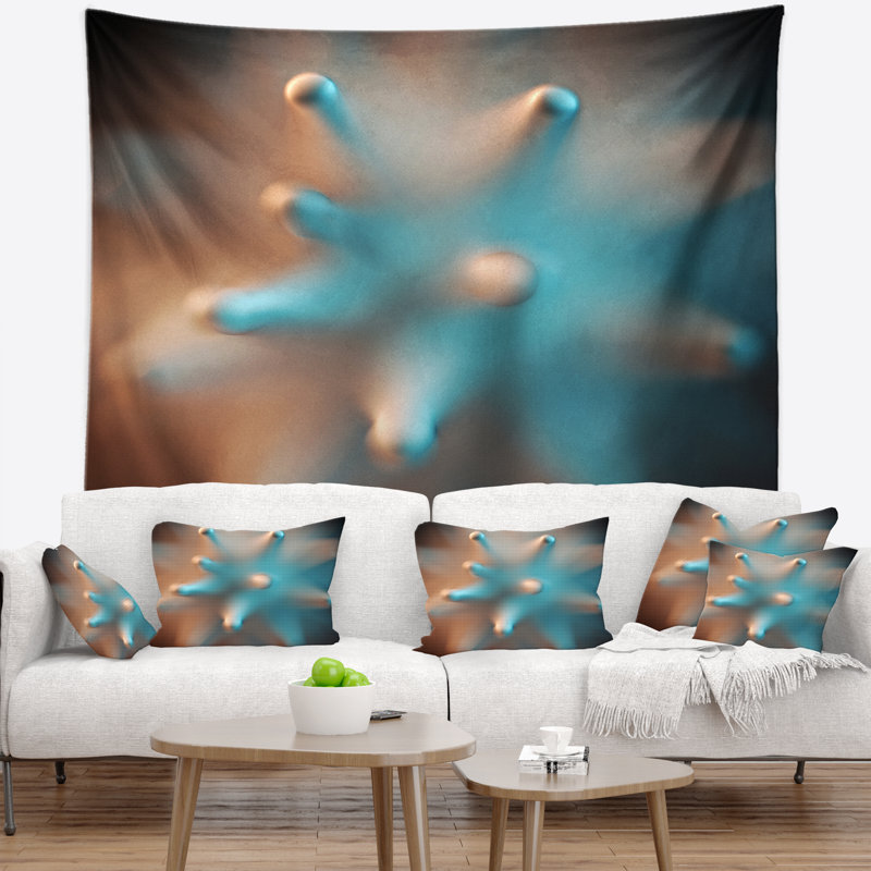 Tapisserie de texture prickly blue abstract, H 32 po x l 39 po
