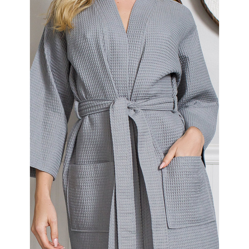 Peignoir en lin Lotus, gris, M