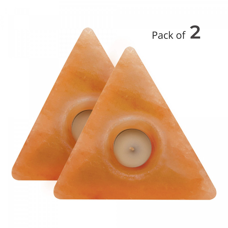 2.5'' H Salt Tabletop Tealight Holder with Candle Included