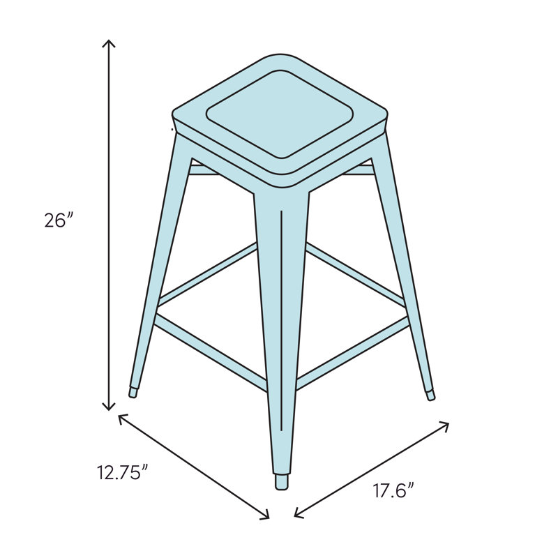Kapono Upholstered Counter Stool with Solid Wood Frame, Counter Stool (26" Seat Height)
