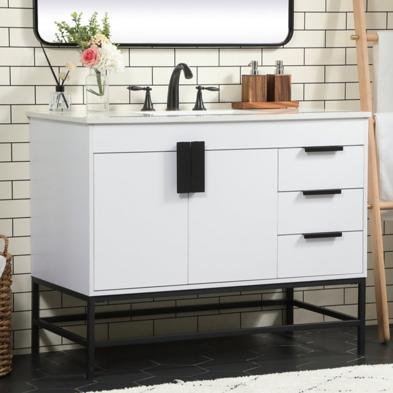 Ensemble de meuble-lavabo simple 42 po Eugene, Blanc