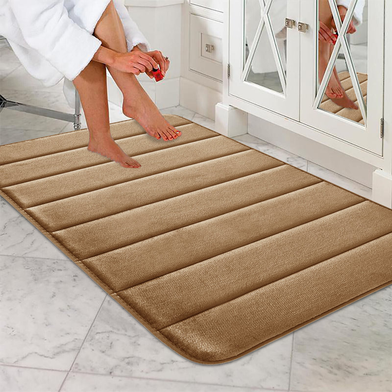 Nequan Memory Foam Non-Slip Shower Mat, Brown, 40cm W X 60cm L