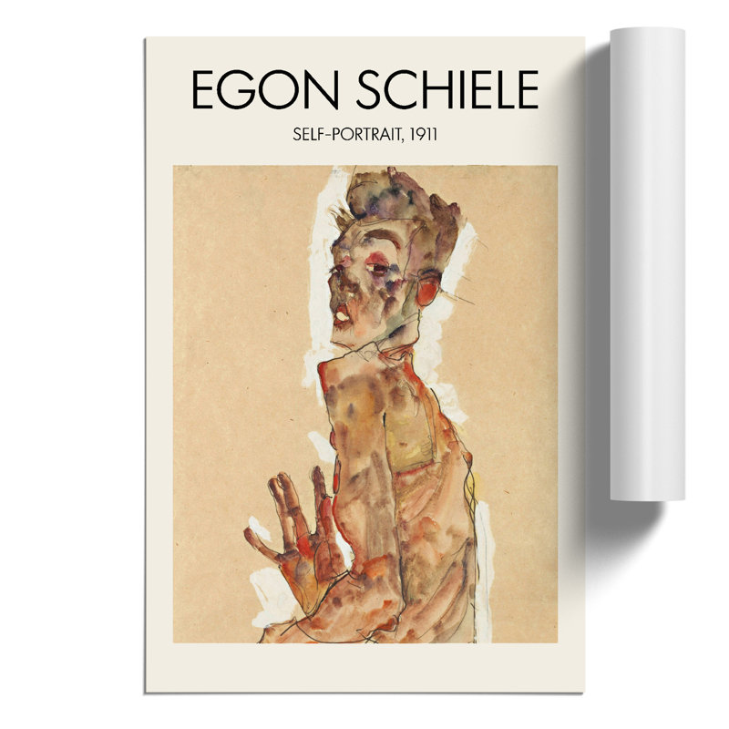 Self Portrait Vol.3 by Egon Schiele - No Frame Print, 42cm H x 30cm W x 0.1cm D