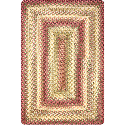  Braided Reversible Rug Washable Indoor/Outdoor Red/Gold Rug