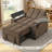Chaise Lounge Chair Convertible Single Sleeper Chair with USB&Type-C, 2 Cup Holders, Side Table, Under-seat Storage&Storage Armrests-1959480147