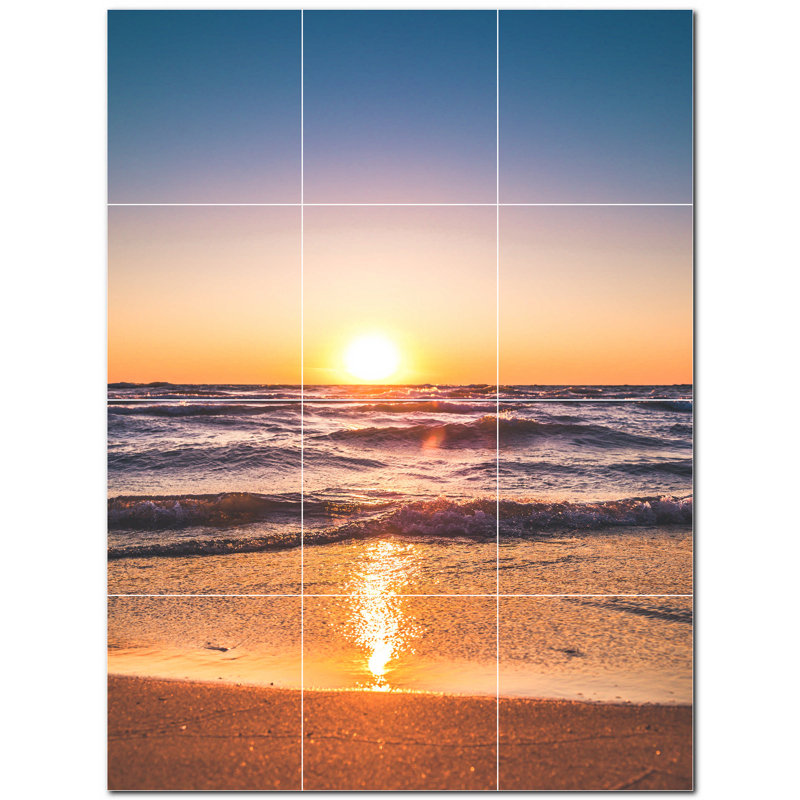 Murale décorative en céramique 8 po x 8 po Sunset