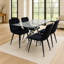 Dining Table and 4 Chairs Rectangle Table 4 Velvet Chairs Dining Set-200793690
