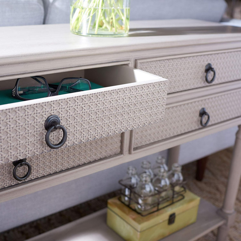 Console noire à 4 tiroirs Home Collection Home Store de The Safavieh Store, Argent argent