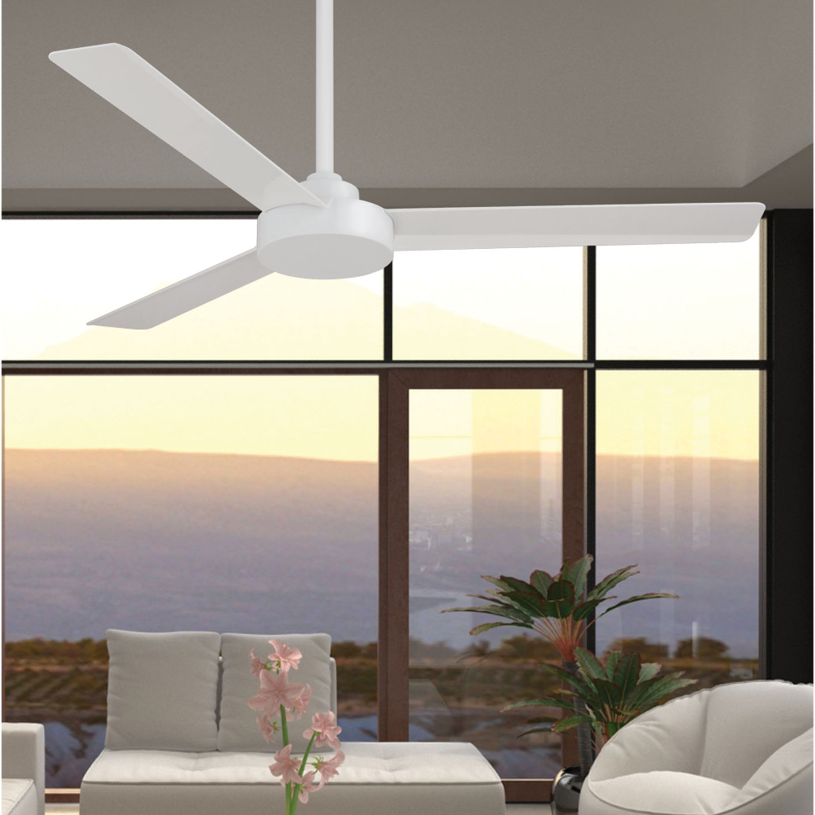 Roto 52" Ceiling Fan, Flat White