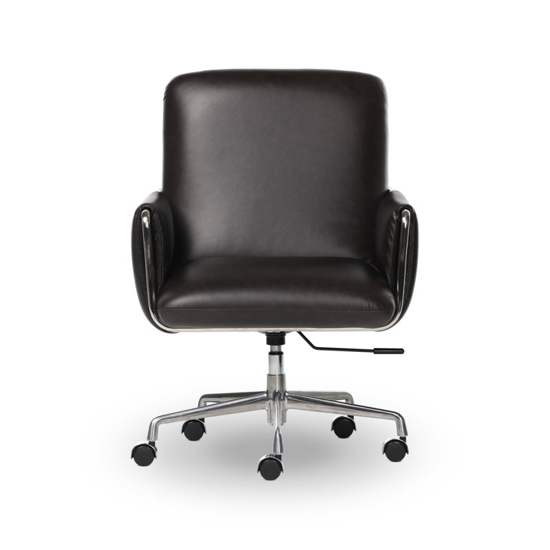 Sherman Leather Swivel Task Chair, Sonoma Black
