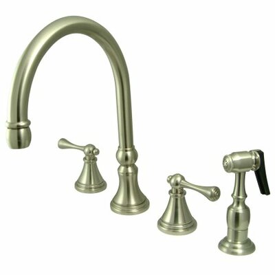 Deck Mount Double Handle Widespread Kitchen Faucet with Buckingham Lever Handle -  Elements of Design, ES2798BLBS