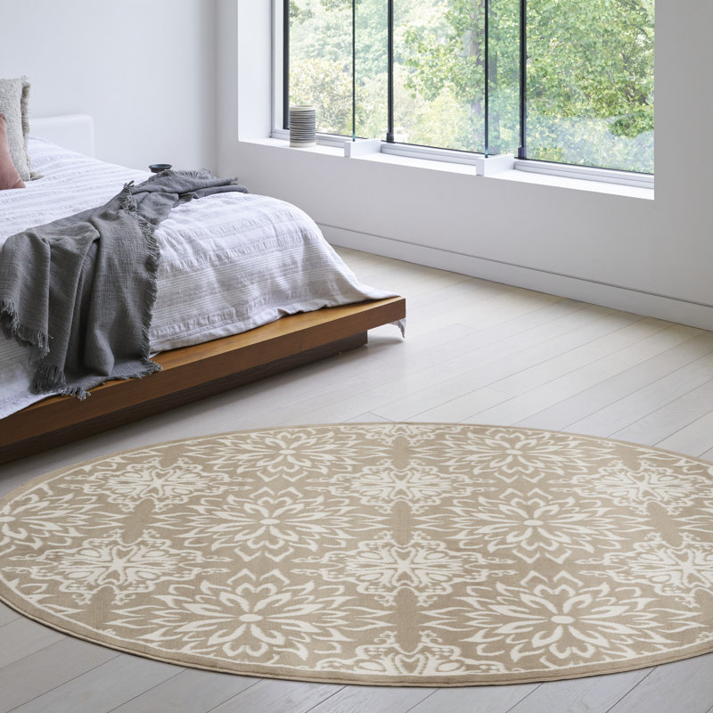Crisette Floral Area Rug, Round 8'